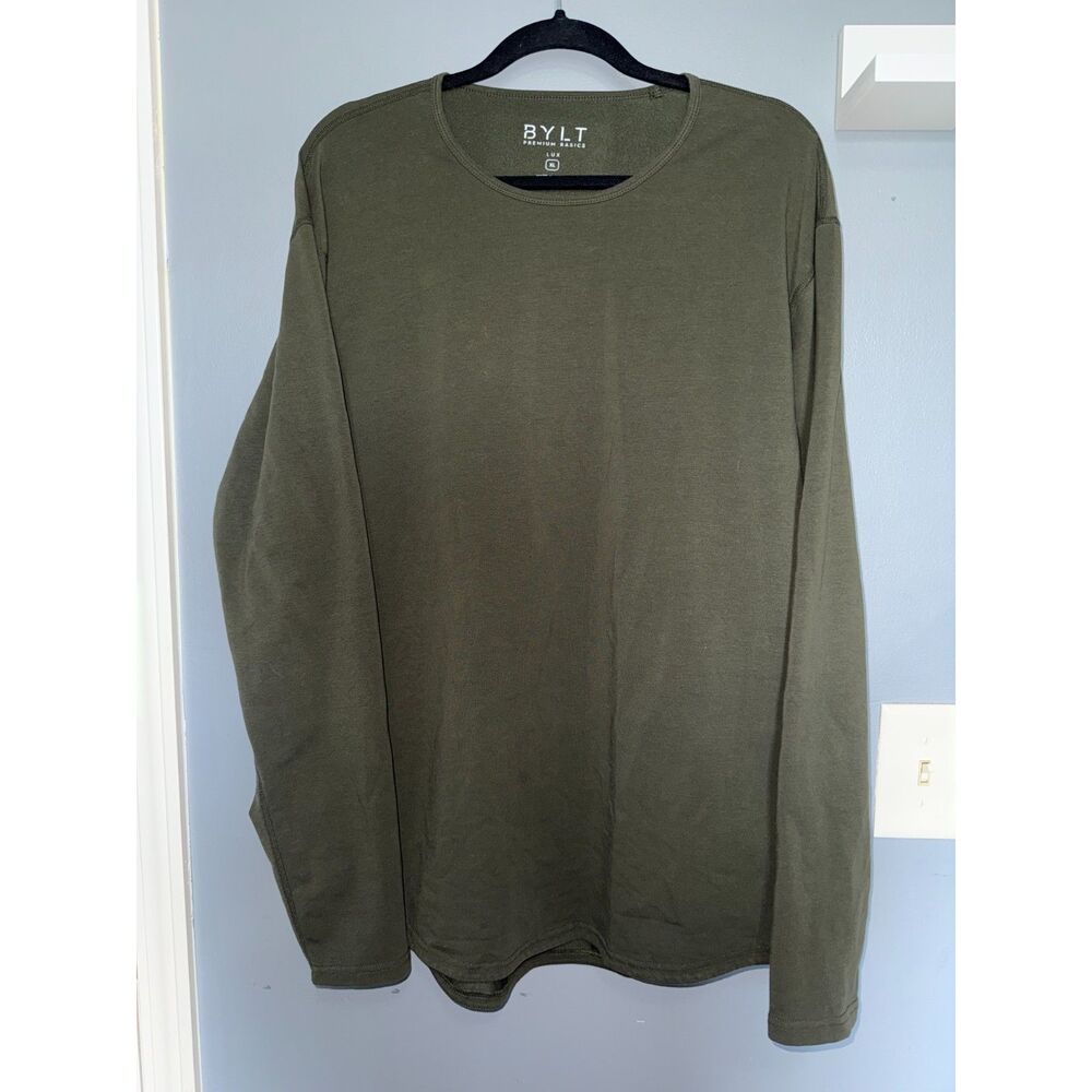 BYLT Lux Long Sleeve Drop Cut Dark Green Lux Shirt | Size XL | Activewear